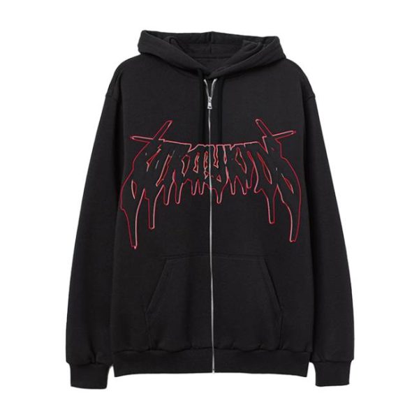 Stray Kids Store Merch Dominate Tour Black Zip-Up Hoodie