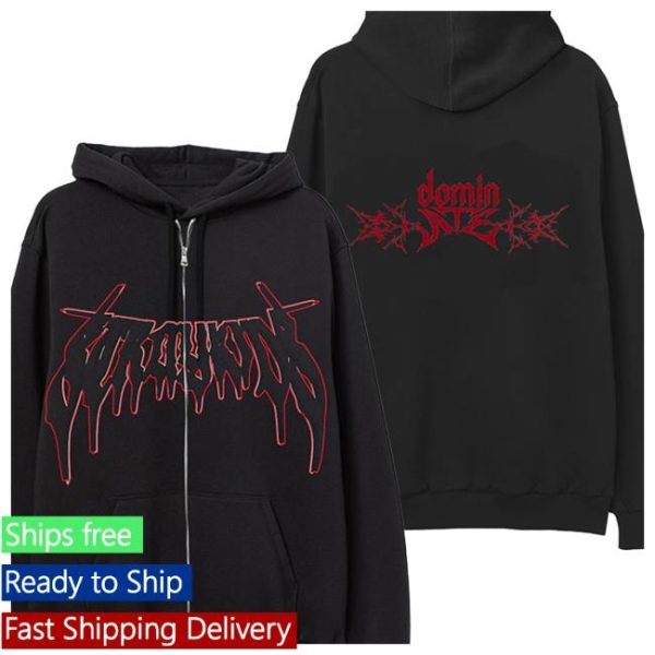 Stray Kids Store Merch Dominate Tour Black Zip-Up Hoodie