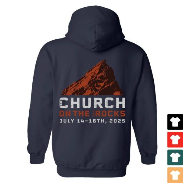 Eric Church Merch Store Shop Red Rocks Event Hoodie Navy