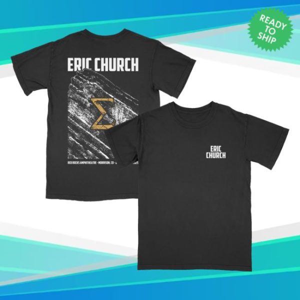 Eric Church Merch Store Shop Red Rocks Event T-Shirt Black
