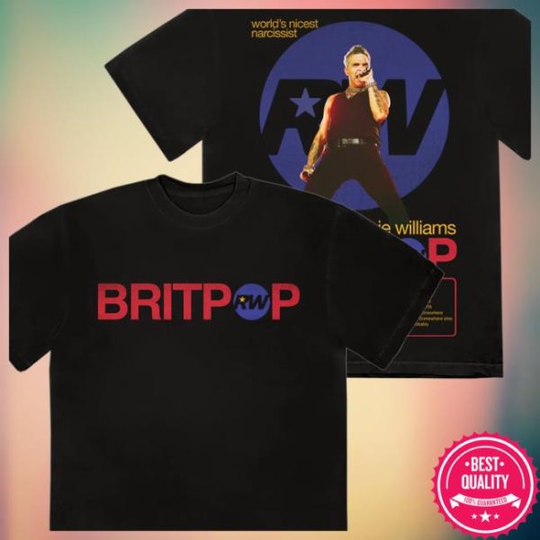 Robbie Williams Store Merch Britpop Tour Date T-Shirt