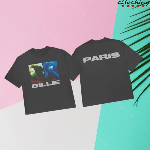 Shopfr Billie Eilish Store Merch Dual Photo Paris Black T-Shirt