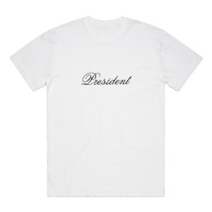 President Band Merch Store Shop King Of Terrors Script Tee White