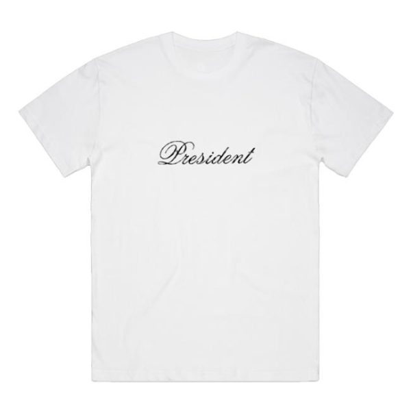 President Band Merch Store Shop King Of Terrors Script Tee White