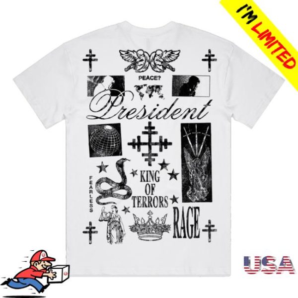 President Band Merch Store Shop King Of Terrors Script Tee White