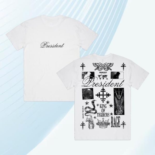 President Band Merch Store Shop King Of Terrors Script Tee White