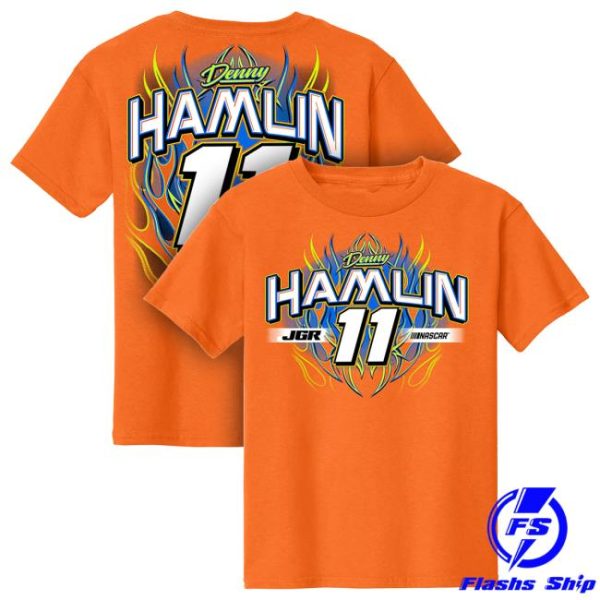 Denny Hamlin Store Merch Youth Orange 11 Tee
