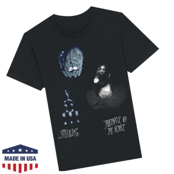 Lo-Fi Store Merch Spellling Portrait Of My Heart Black T-Shirt