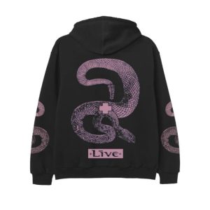 Livetheband Store Merch Black Snake Zip Hoodie