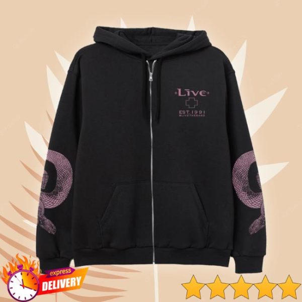 Livetheband Store Merch Black Snake Zip Hoodie