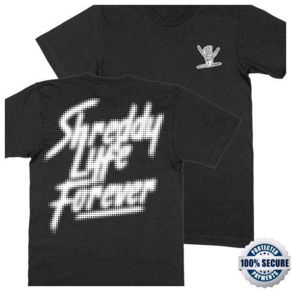 Shreddy Lyfe Store Merch Halftone Shirt Black Shirt