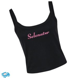Selena Gomez Store Merch Selenator Script Pink Glitter Tank