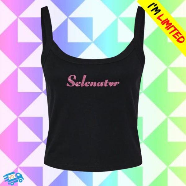Selena Gomez Store Merch Selenator Script Pink Glitter Tank