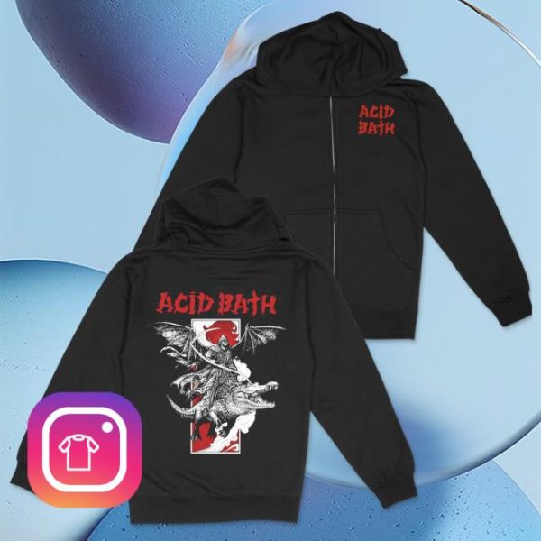 Acid Bath Official Store Merch Alligator Zip Up Hoodie