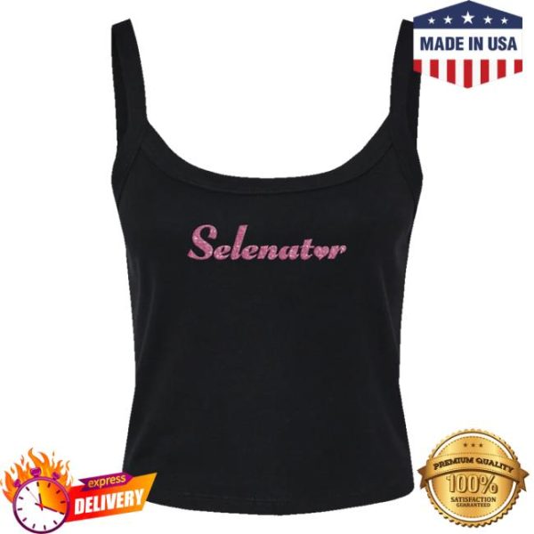 Selena Gomez Official Store Merch Shop Selenator Script Pink Glitter Tank