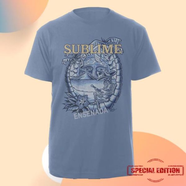 Sublime Store Merch Shop Ensenada Crest T-Shirt Light Blue