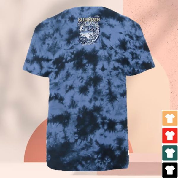 Sublime Store Merch Shop Ensenada Skeleton T-Shirt Blue Tie Dye