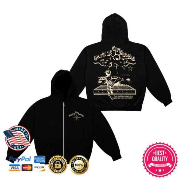 Alex Warren Official Merch Store Shop You’ll Be Alright Kid Black Zip-Up Hoodie