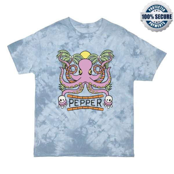 Pepper Merch Store Shop Octo Blue Tie Dye Tee
