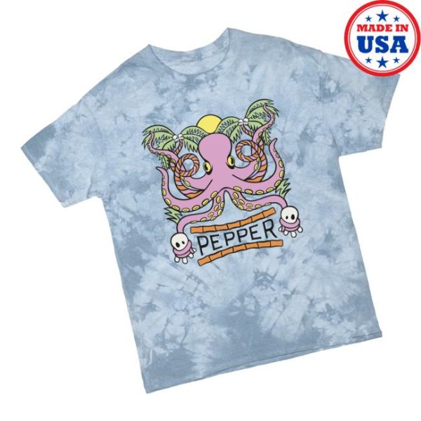 Pepper Merch Store Shop Octo Blue Tie Dye Tee
