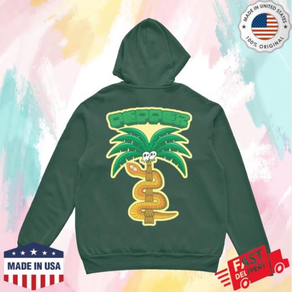 Pepper Merch Store Shop Snake Palm Tree Green Hoodie