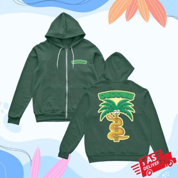 Pepper Merch Store Shop Snake Palm Tree Green Hoodie