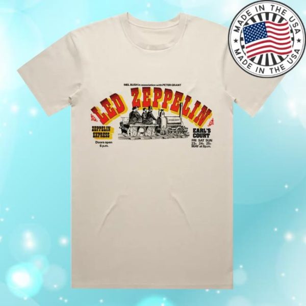 Led Zeppelin Store Merch Zeppelin Express Poster Bone Tee