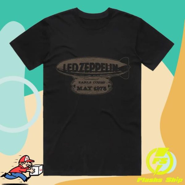 Led Zeppelin Store Merch Earl’s Court 75 Blimp Black Tee