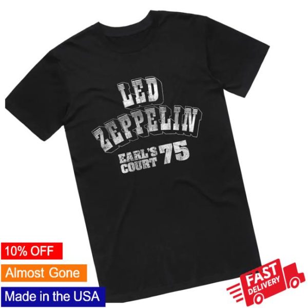 Led Zeppelin Store Merch Earl’s Court 75 Logo Black Tee
