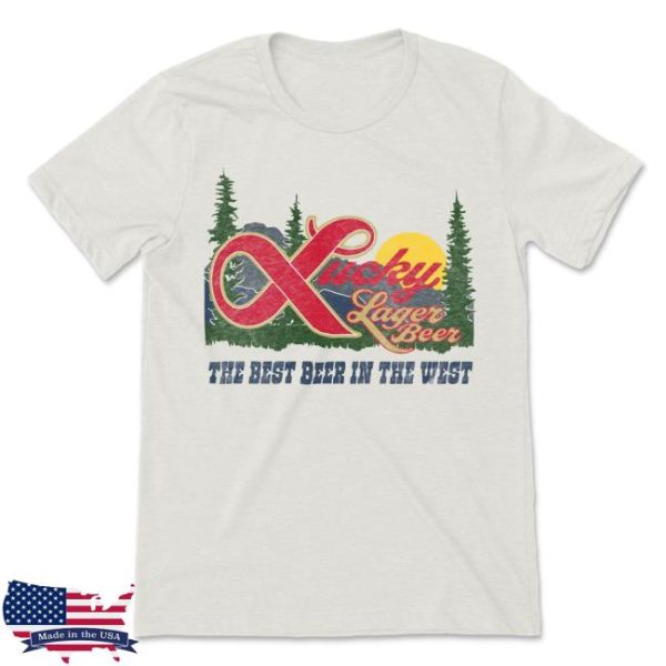 Streaker Sports Store Merch Lucky Lager Vintage Best Beer In The West Tee