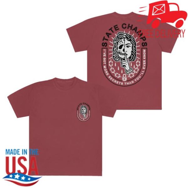 State Champs Merch Store Shop Secrets Crimson Tee