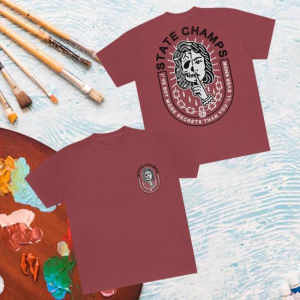 State Champs Merch Store Shop Secrets Crimson Tee
