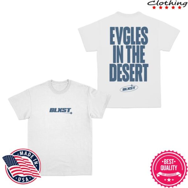 Blxst Store Merch Evgles Desert Denim White Tee