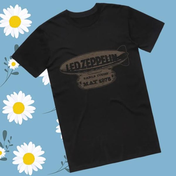 Led Zeppelin Merch Store Shop Earl’s Court 75 Blimp Black Tee