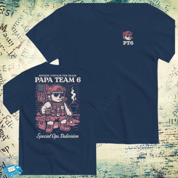 Bwtb Store Merch Papa Team 6 Bear Shirt