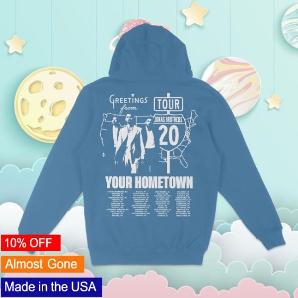 Jonas Brothers Store Merch Greetings From Your Hometown Tour Blue Hoodie