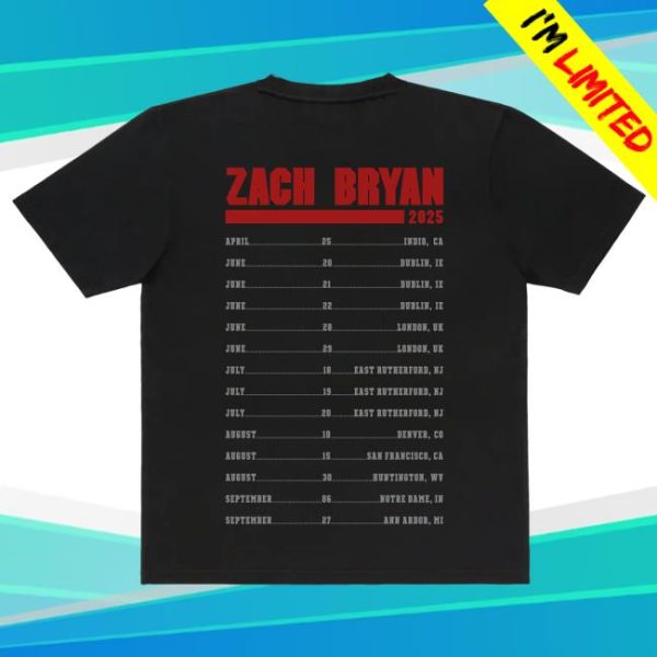 Zach Bryan Shop Store Merch Zb Photo Dateback Tee