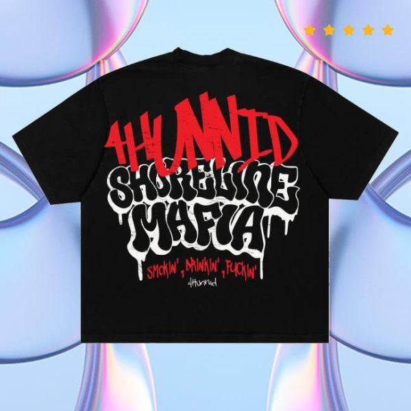 4Hunnid Store Merch 4Hunnid X Shoreline Mafia Hollywood Black Tee