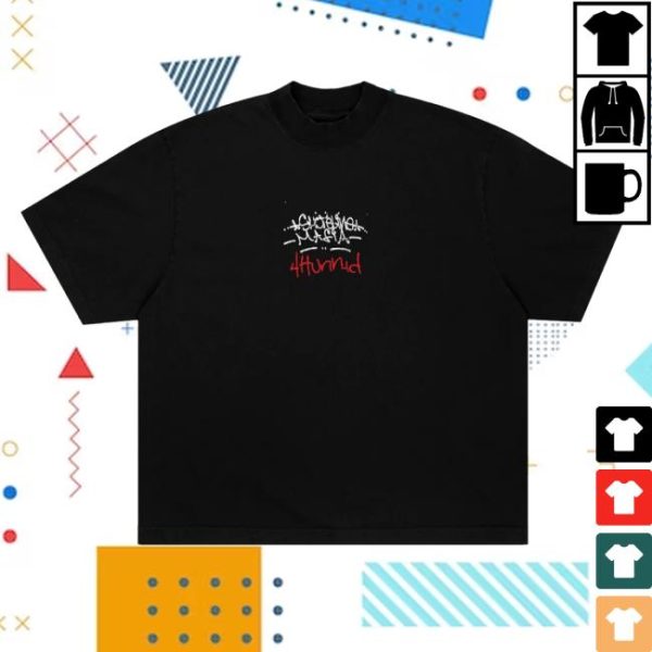 4Hunnid Store Merch 4Hunnid X Shoreline Mafia Tagger Black Tee