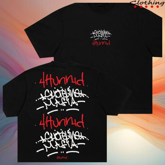 kenny 4hunnid store merch 4hunnid x shoreline mafia tagger black tee wqd