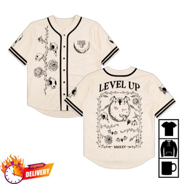Level Up Merch Store Shop Level Up Nocturnal Bloom Baseball Jersey