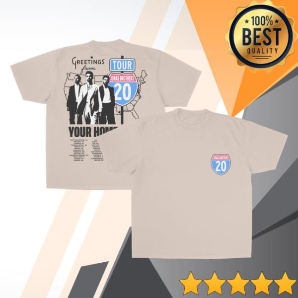 Jonas Brothers Merch Store Shop Greeting’s From Your Hometown Route 20 Tour Tee