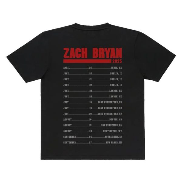 Zach Bryan Shop Store Merch Zb Photo Dateback Tee