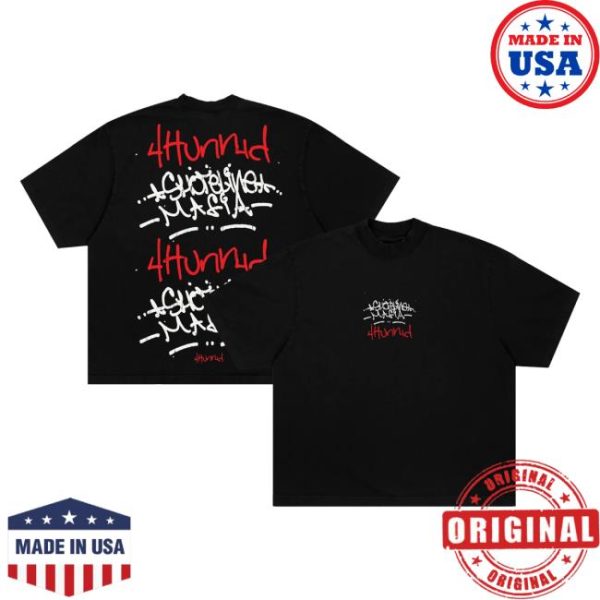 4Hunnid Merch Store Shop 4Hunnid X Shoreline Mafia Tagger Tee Black