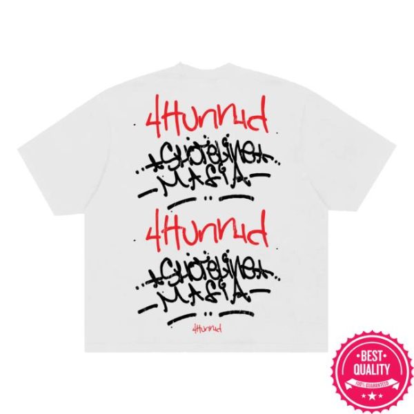 4Hunnid Merch Store Shop 4Hunnid X Shoreline Mafia Tagger Tee White