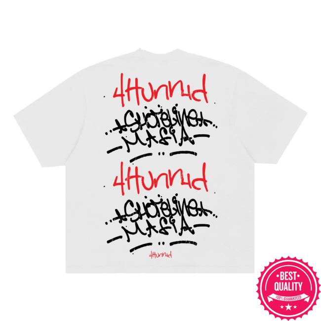 kenny 4Hunnid Merch Store Shop 4Hunnid X Shoreline Mafia Tagger Tee Whitea
