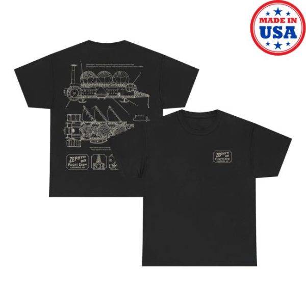 Dropout Tv Merch Store Shop Zephyr Airship Diagram T-Shirt
