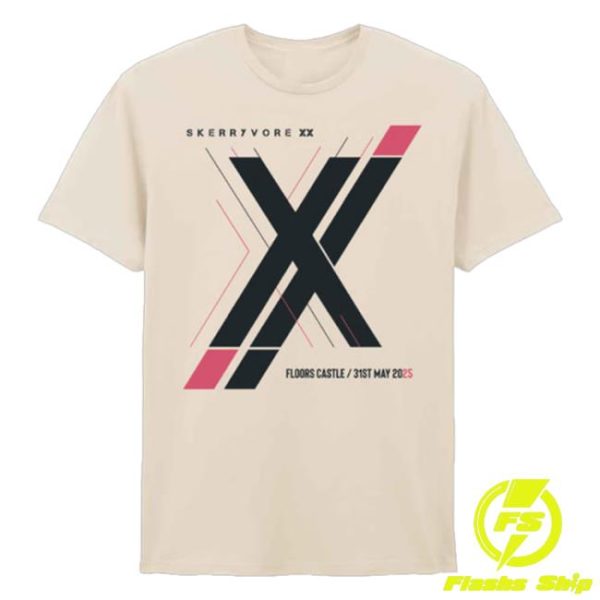 Skerryvore Store Merch Xx – Natural With Line Up T-Shirt