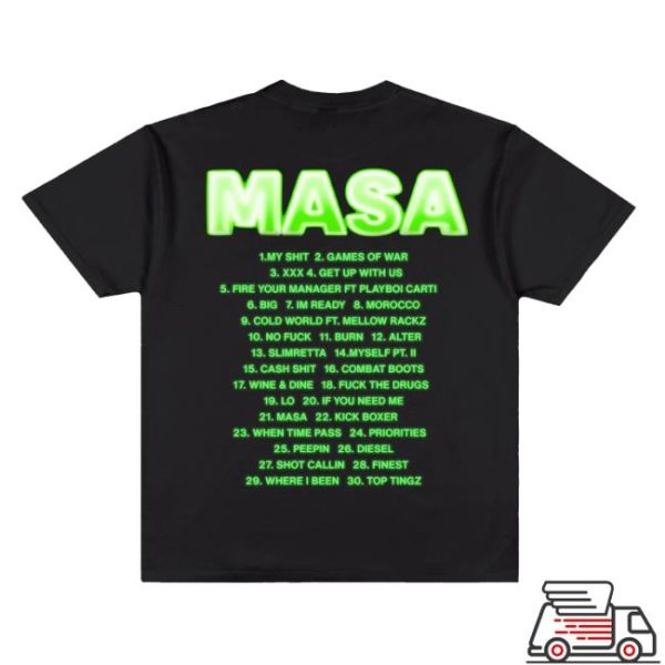 Youngboy Never Broke Again Official Merch Masa Album Tracklist Tee