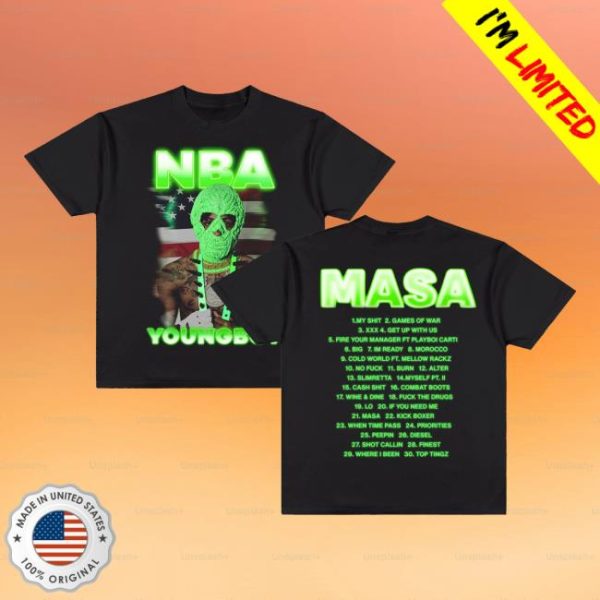 Youngboy Never Broke Again Official Merch Masa Album Tracklist Tee